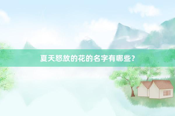 夏天怒放的花的名字有哪些？