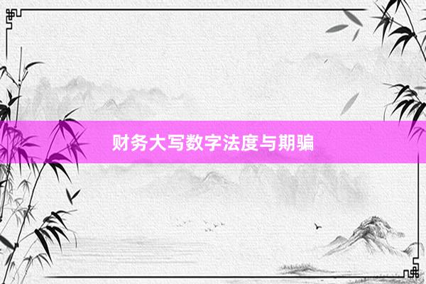 财务大写数字法度与期骗
